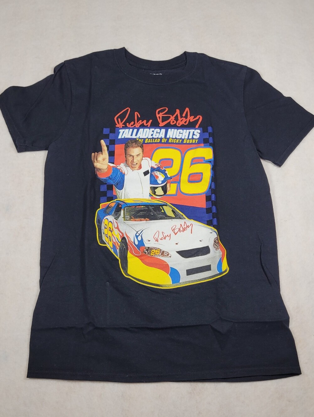 Hybrid Mens Talladega Nights Ricky Bobby Shirt Sz Small Black Graphic